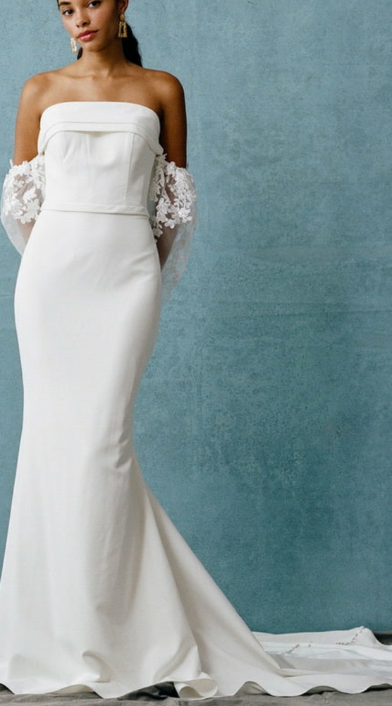 COPY - Off shoulder sheath long sleeve wedding dress bridal gown